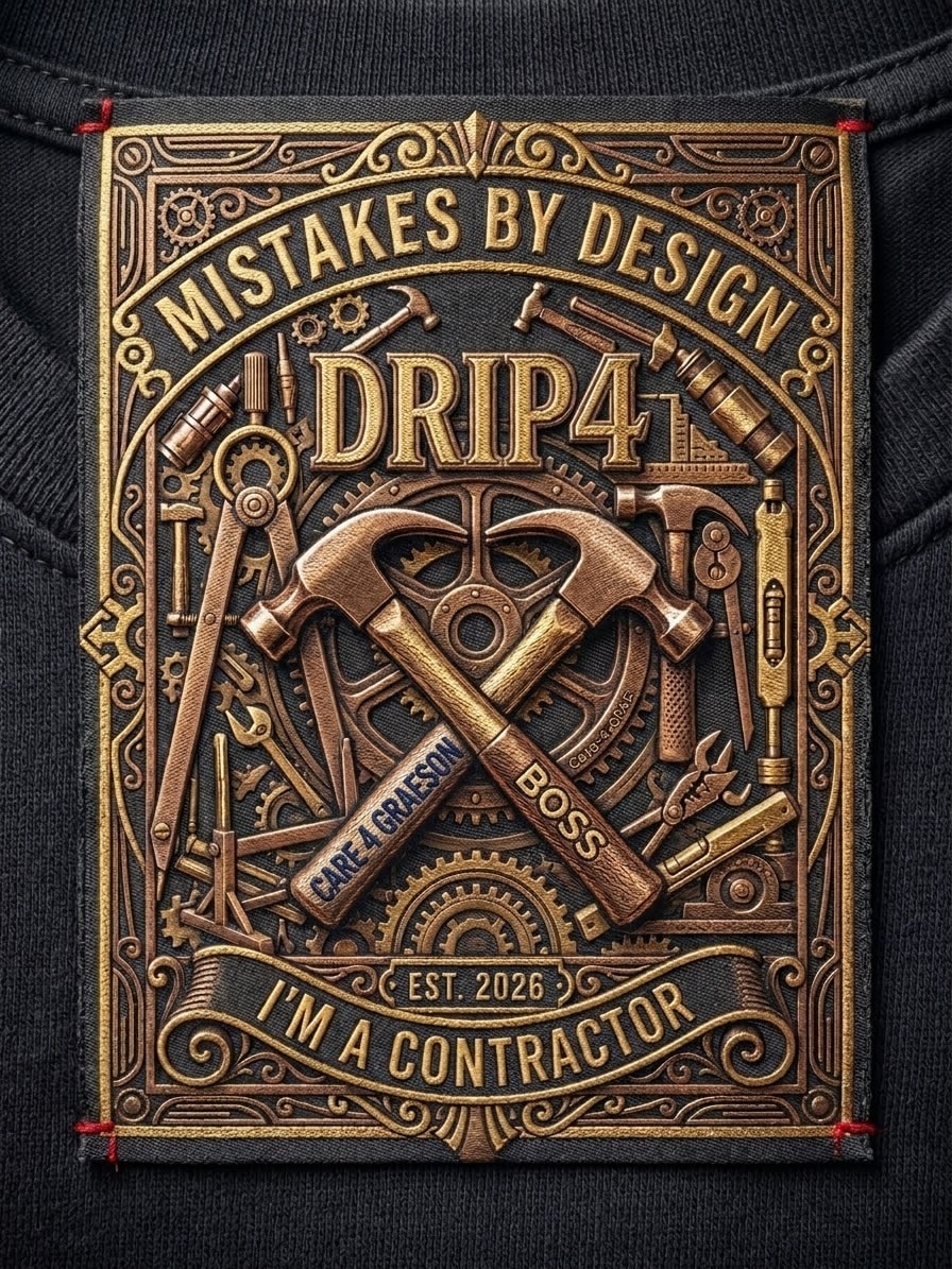 DRIP4 — Mistakes by Design, I'm a Contractor apparel graphic
